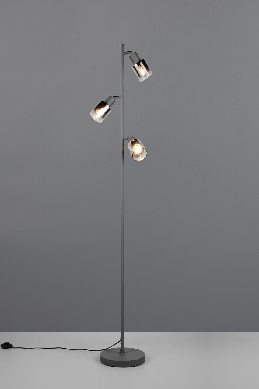 Lampadar Cadiz, RL, 23x154 cm, 10W, 3x E14, metal, negru mat - imagine 5